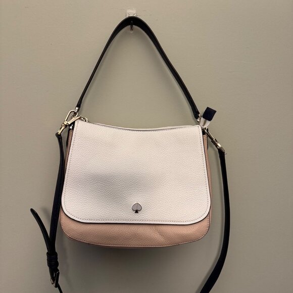 Kate Spade New York Handbags - Kate Spade New York Polly Convertible Flap Leather Handbag Blush Medium Dust Bag